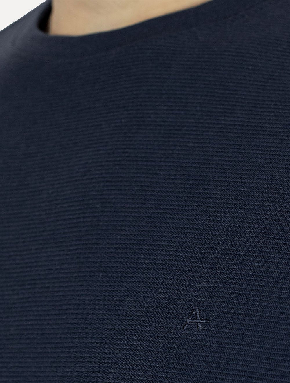 Camiseta Aramis Masculina Regular Textura Ottoman Azul Marinho