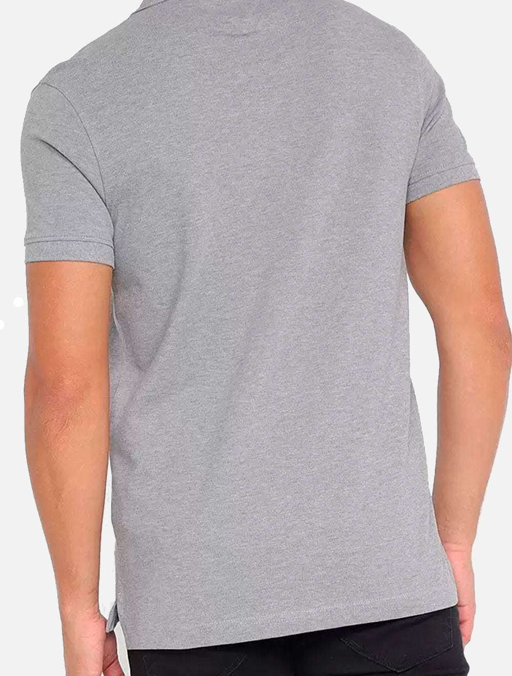 Polo Tommy Hilfiger Masculina Slim Piquet 1985 Cinza Mescla