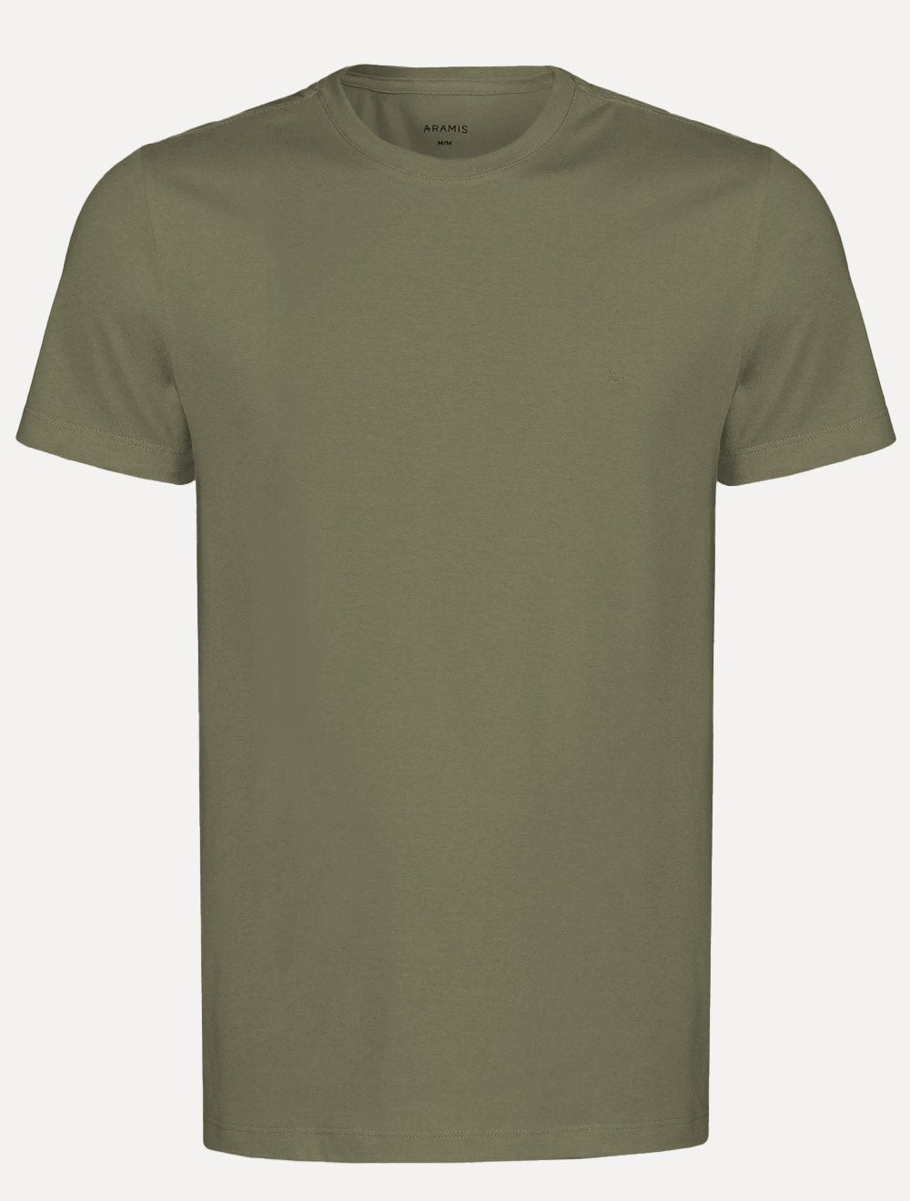 Camiseta Aramis Masculina Basic Lisa Mono Logo Verde Musgo