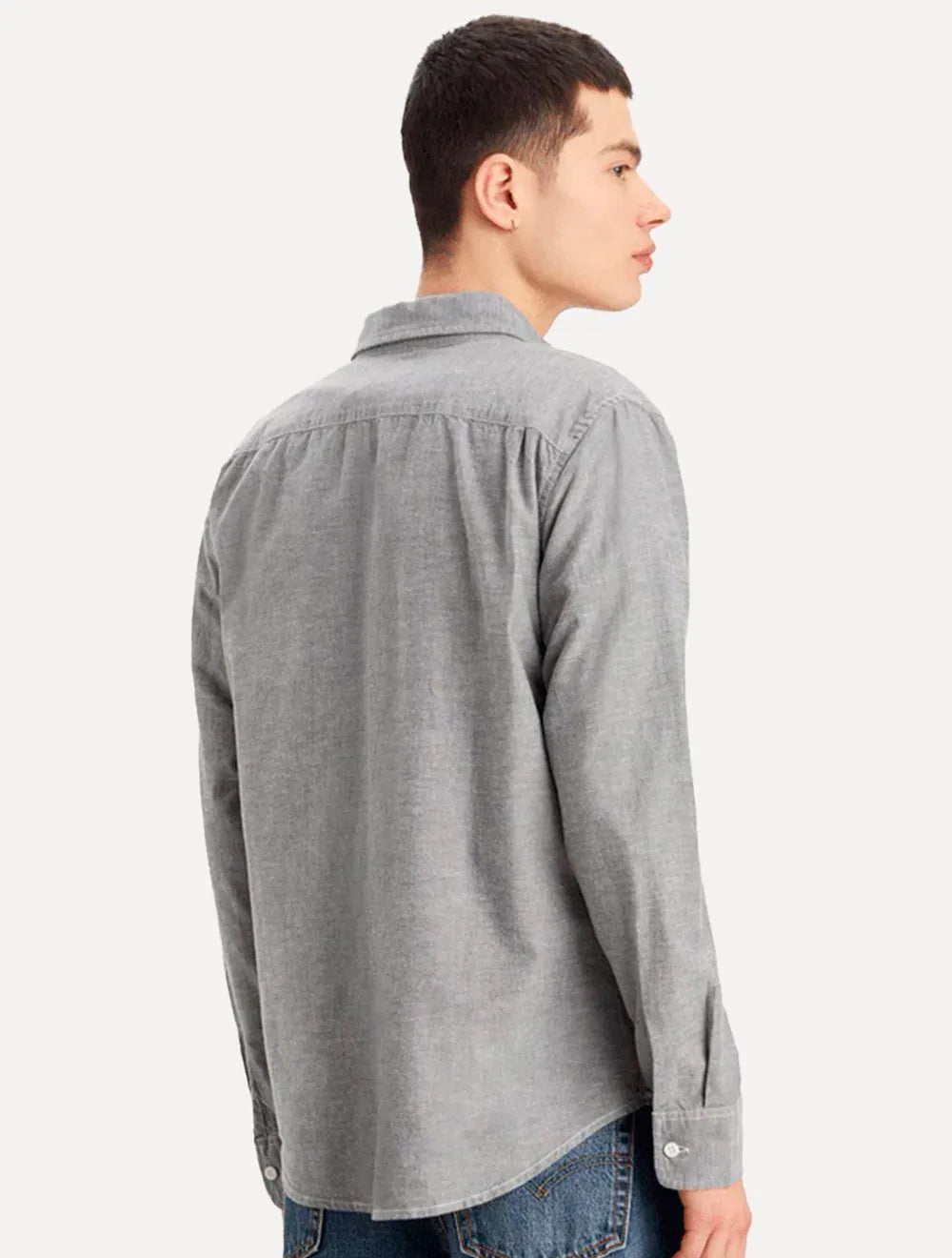 Camisa Levis Masculina Standard One Pocket Cinza Mescla