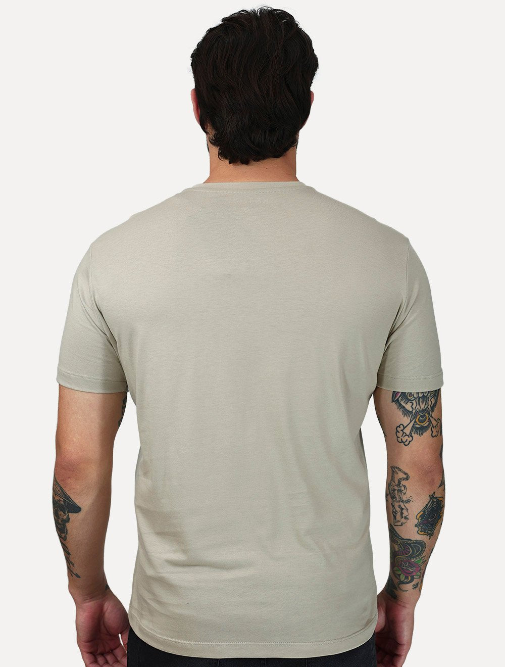 Camiseta K&J Black Masculina Slim Pima Cotton Premium Areia