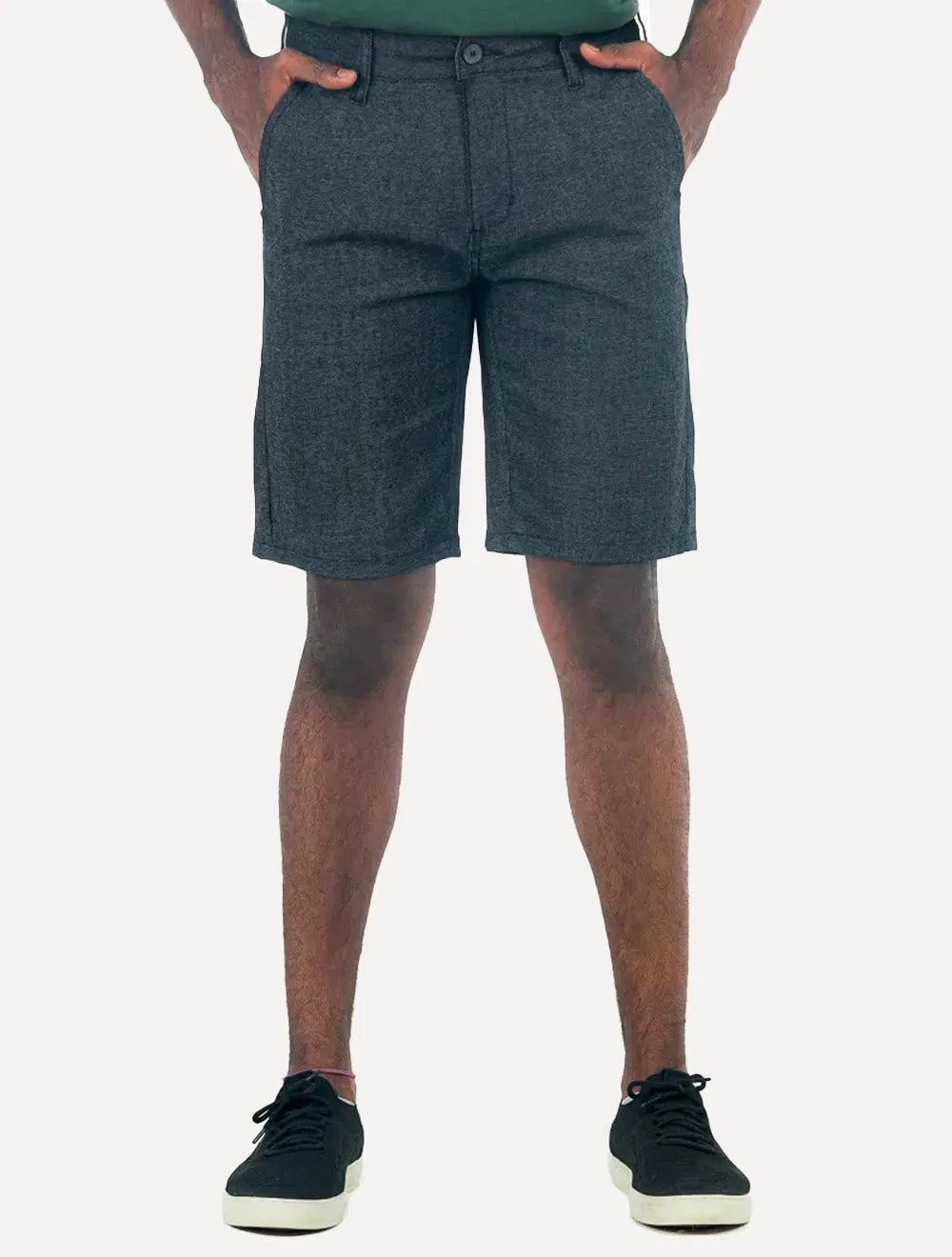 Bermuda King & Joe Sarja Masculina Slim Texture Marinho Mescla