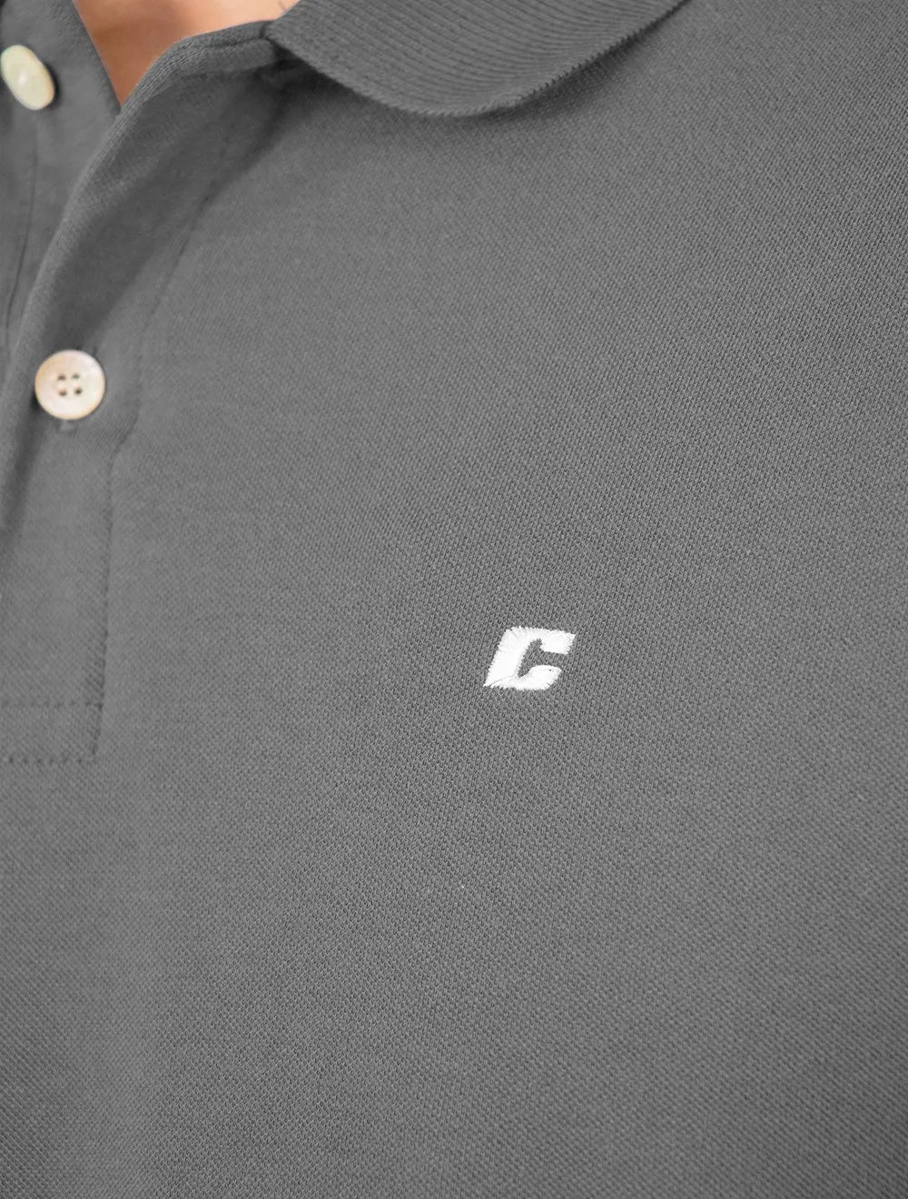 Polo Colcci Masculina Piquet Slim Light Logo Grafite