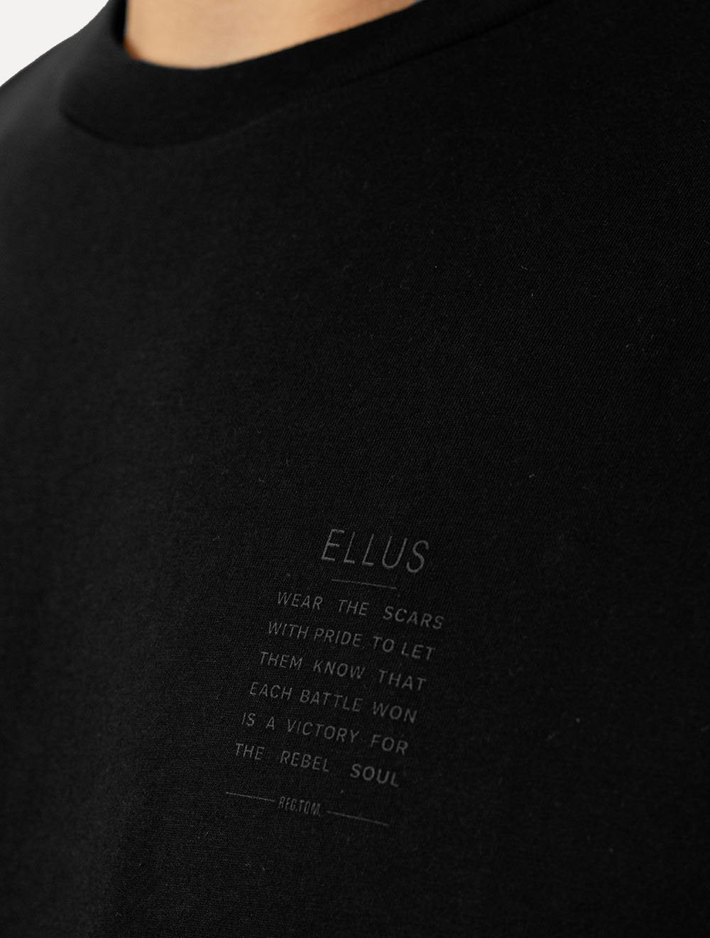 Camiseta Ellus Masculina Cotton Fine Originals Classic Rebel Soul Preta