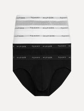Cueca Tommy Hilfiger Cotton Classic Brief Preta/ Branca/ Cinza Pack 5UN