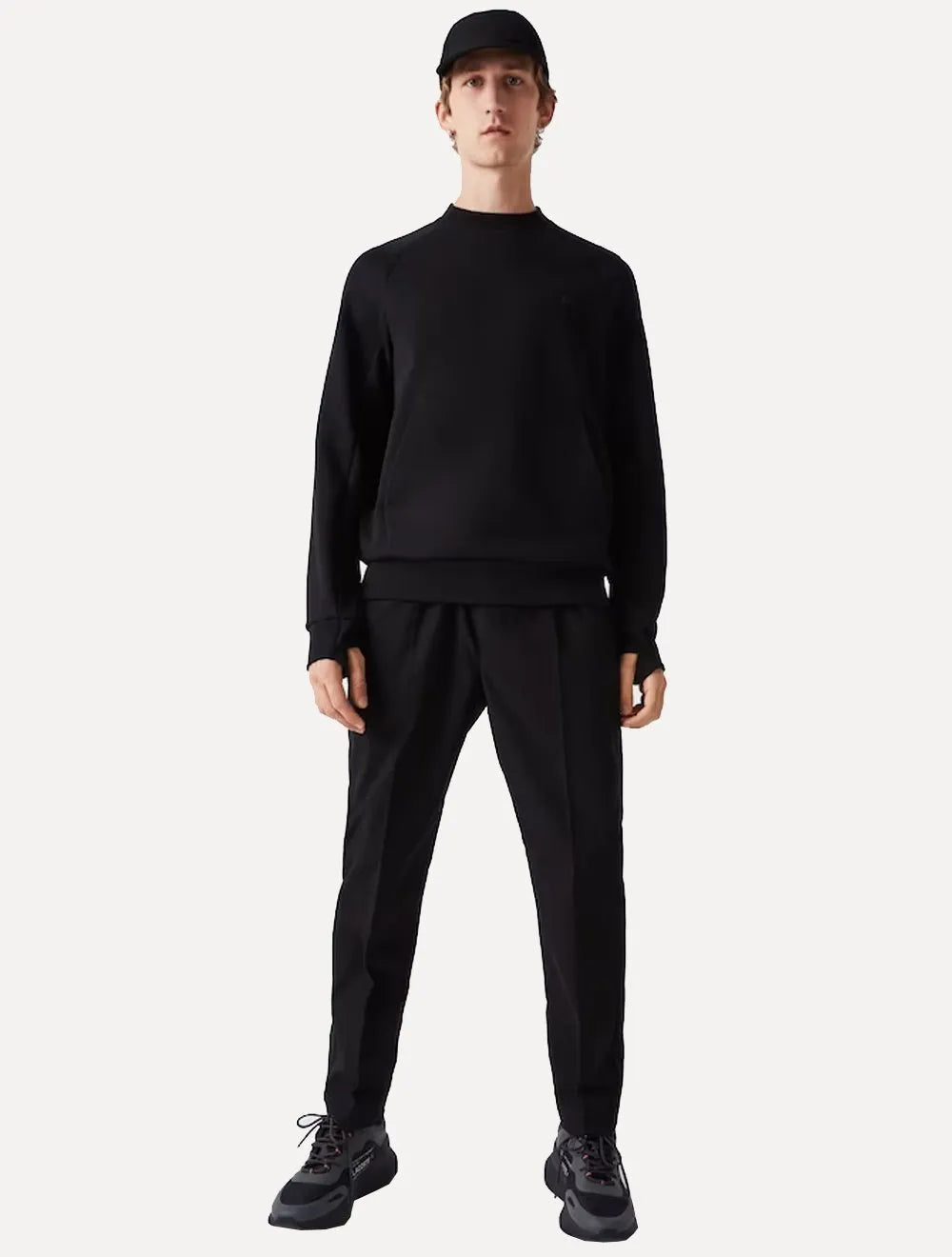 Moletom Lacoste Masculino C-Neck Kangaroo Pocket Cotton Blend Preto