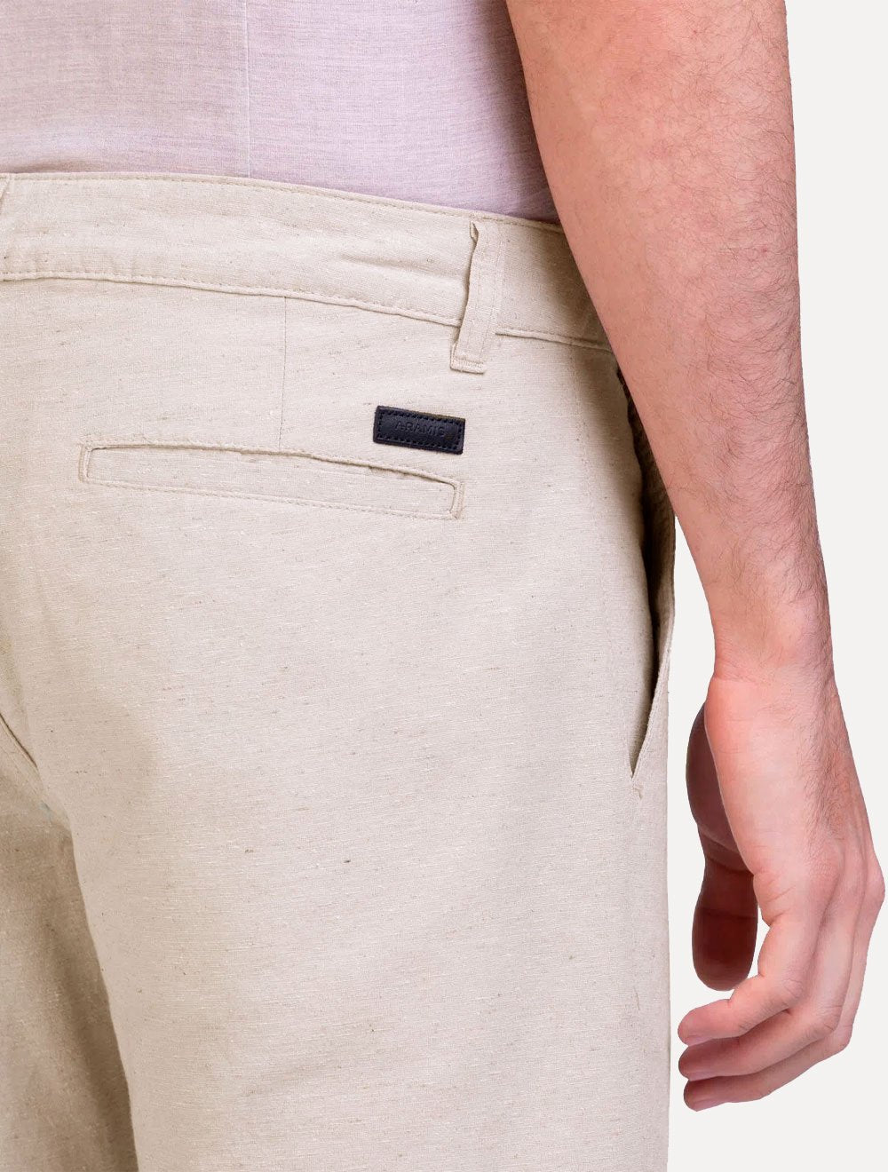 Bermuda Aramis Masculina Chino Fishbone Cáqui Claro