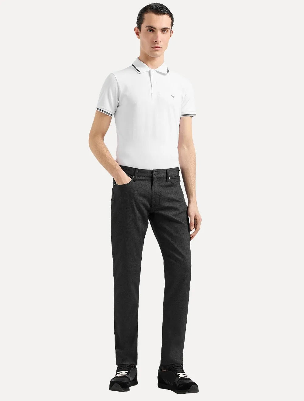 Calça Jeans Empório Armani Masculina J06 Slim Fit Armure 5 Pockets Preto