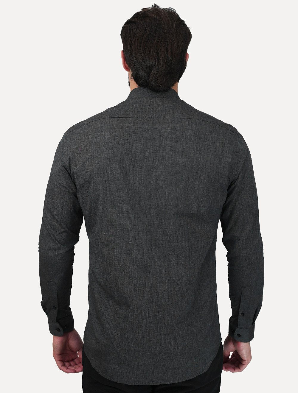 Camisa Aramis Masculina Slim Fil a Fil Antilia Cinza Escuro