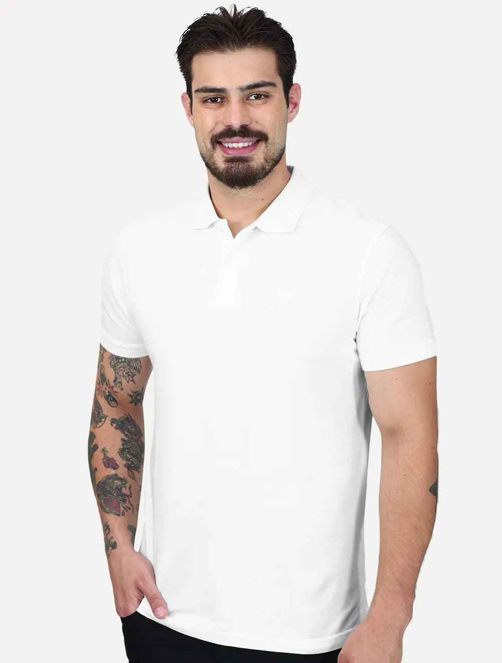 Polo Levis Housemark Standard Mono Logo Branca