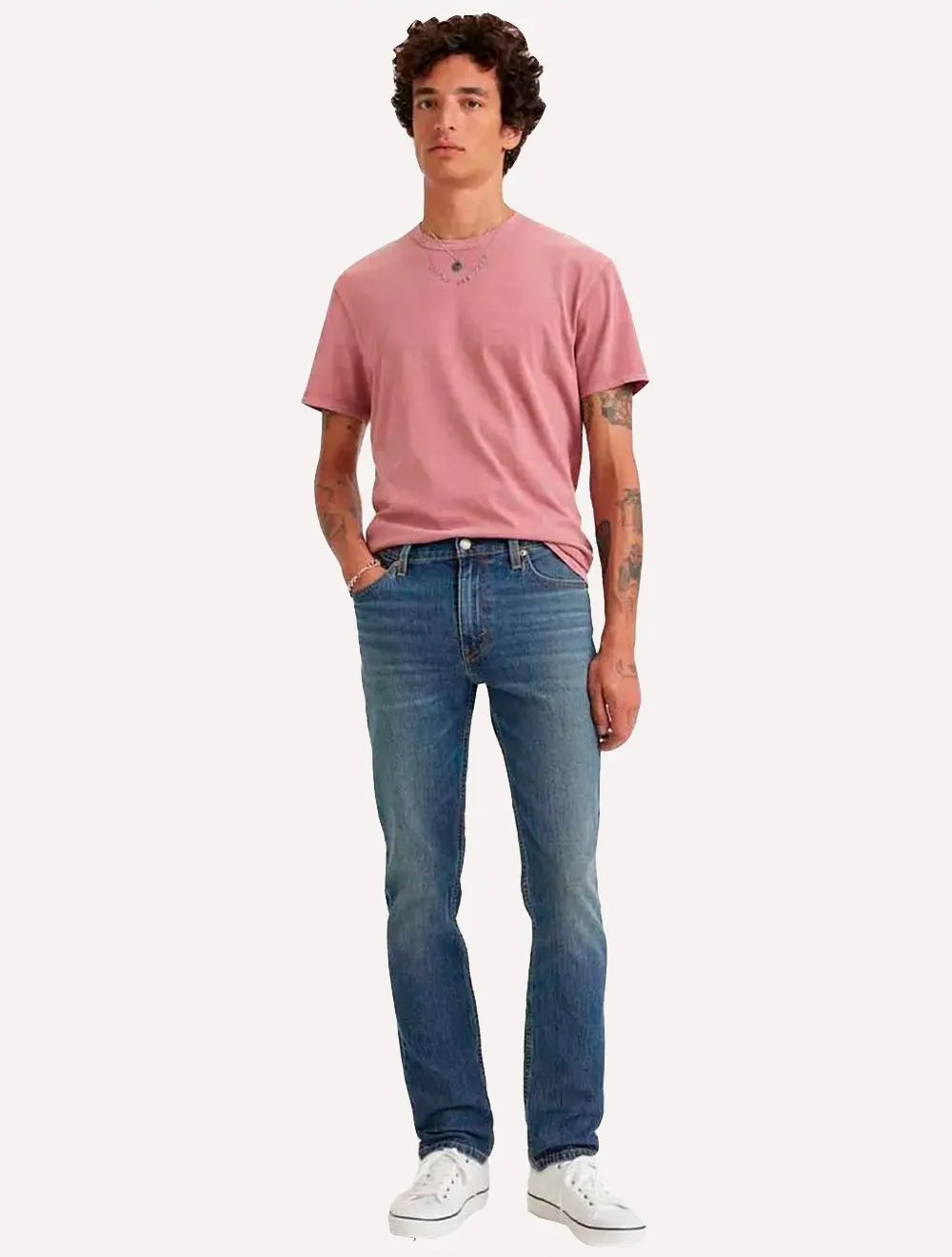 Calça Levis Jeans Masculina 511 Slim Stretch Wear Matte Blue Médio