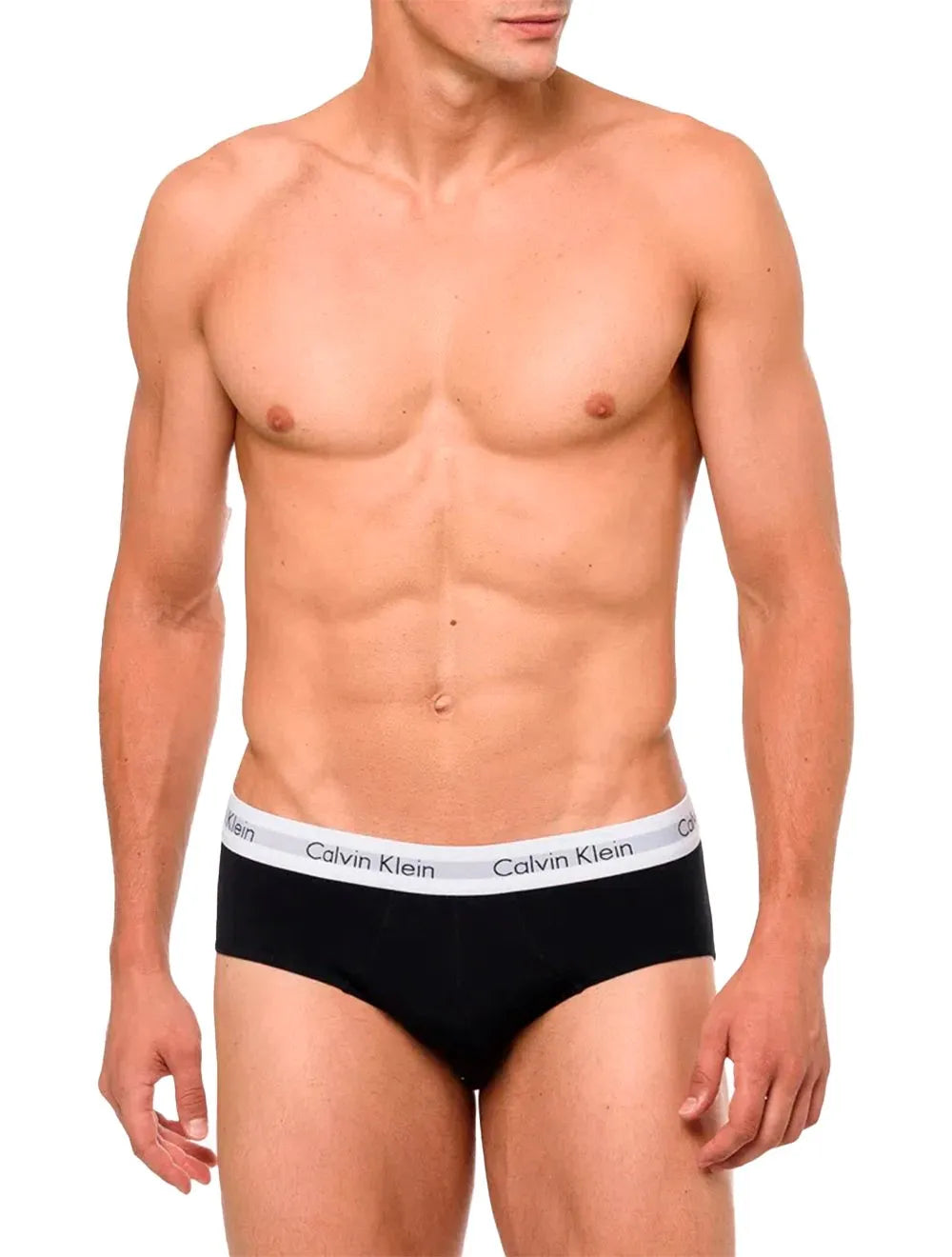 Cueca Calvin Klein Brief Cotton Stretch Classic Preta/ Branca/ Mescla Pack 3UN