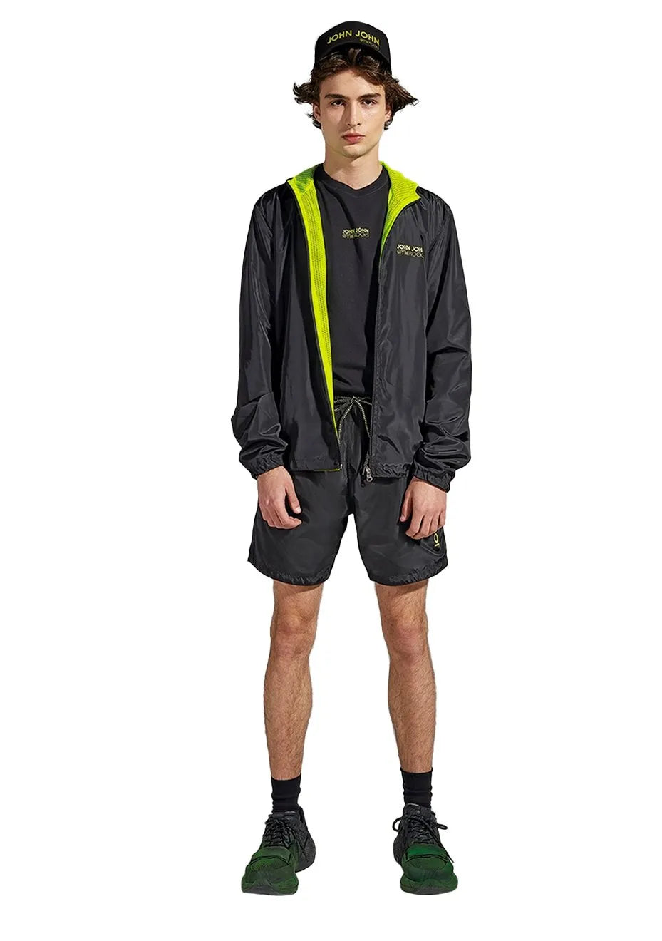 Jaqueta John John Masculina Gym Rocks Capuz Dupla Face Preta