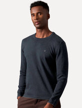 Suéter Calvin Klein Jeans Masculino Tricot Gola Careca com Logo Azul Marinho