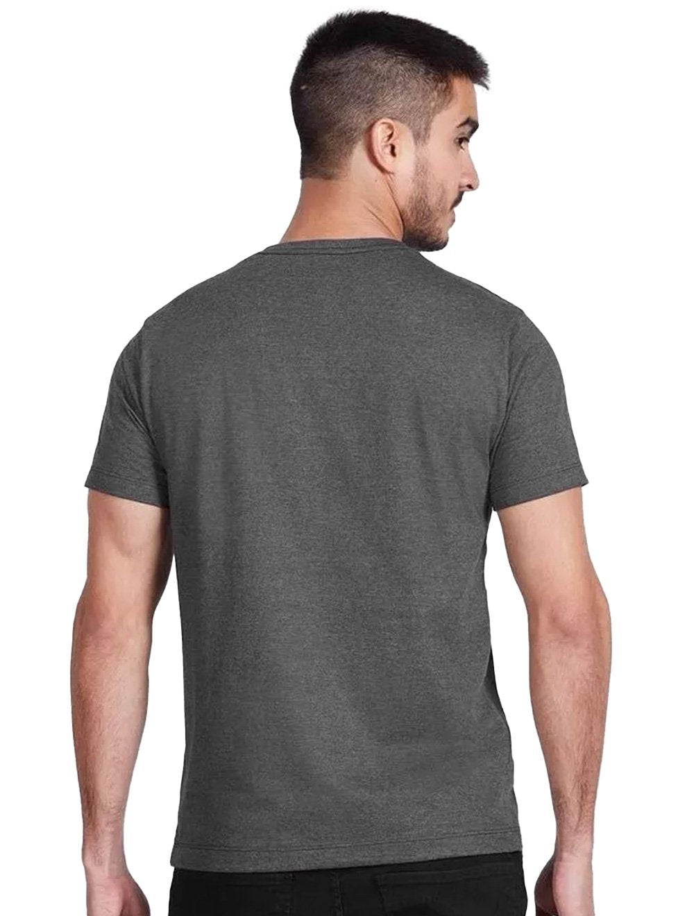 Camiseta Aramis Masculina Lisa Bordado Gola Grafite Mescla