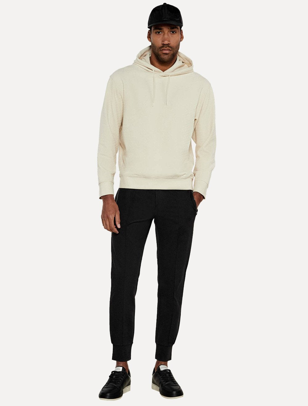 Calça Moletom Empório Armani Masculina Jogger Pocket Zip Preta