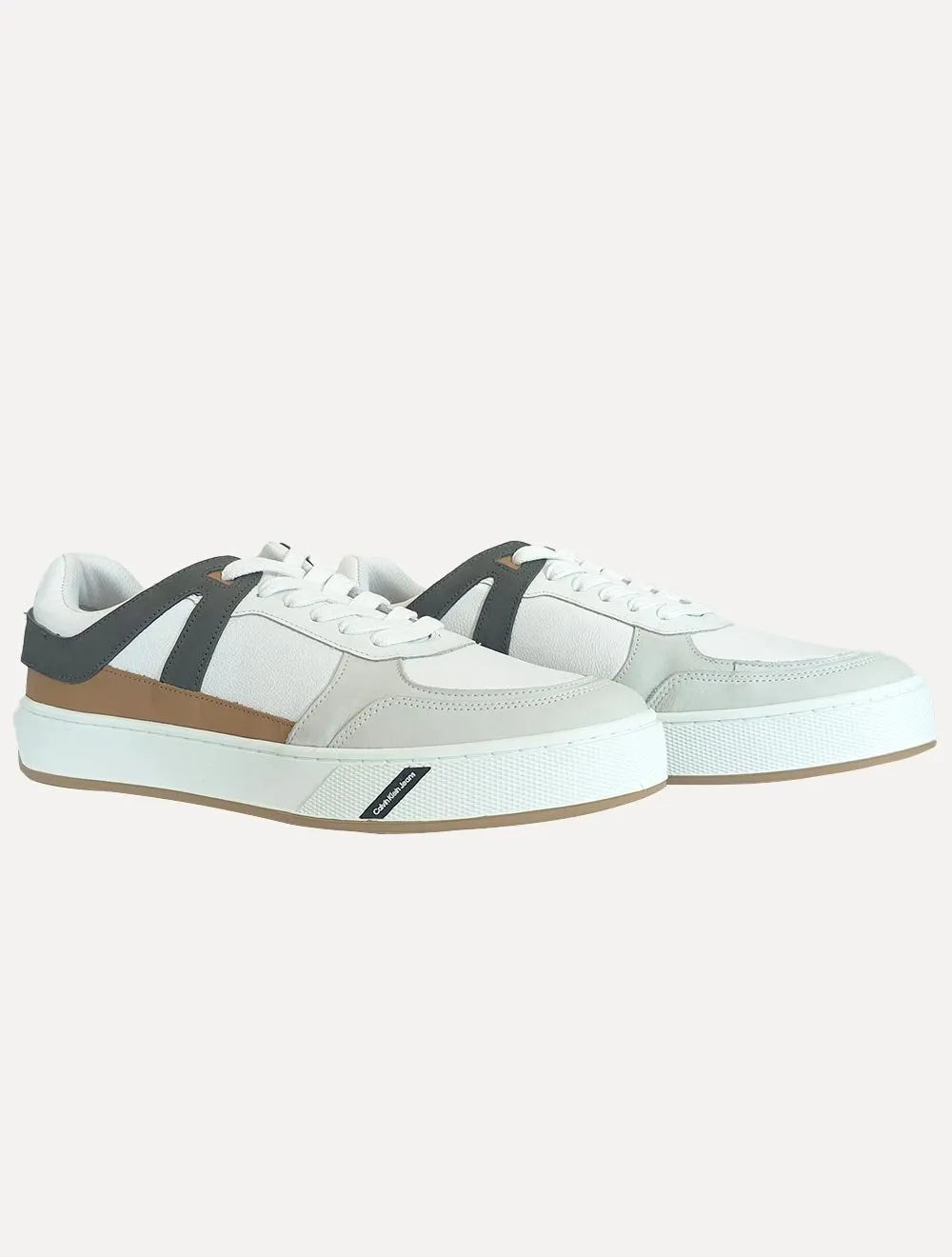 Tênis Calvin Klein Jeans Masculino Baixo Palito Layers Bicolor Branco