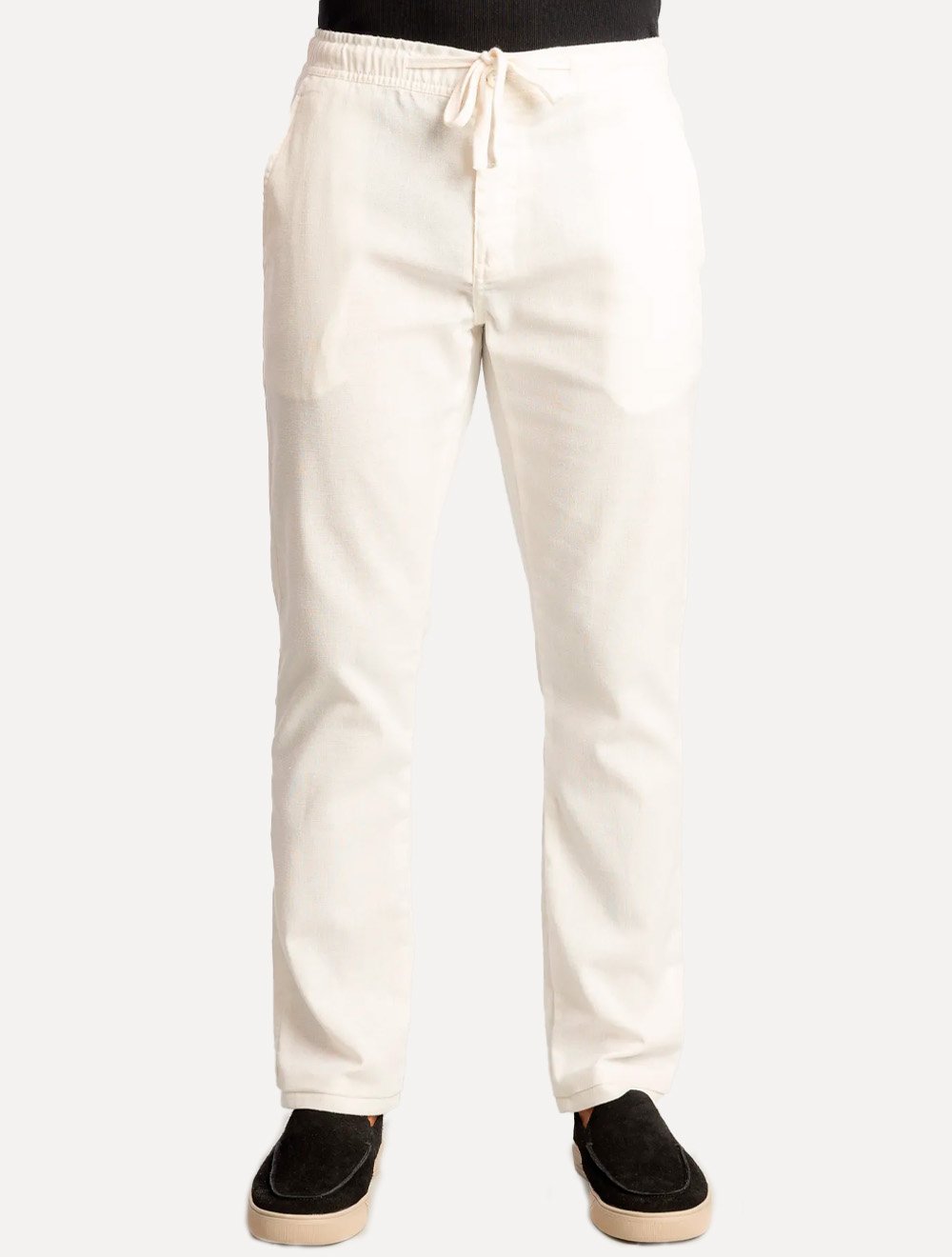 Calça Sergio K Masculina Linho Elastico Off-White