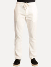 Calça Sergio K Masculina Linho Elastico Off-White