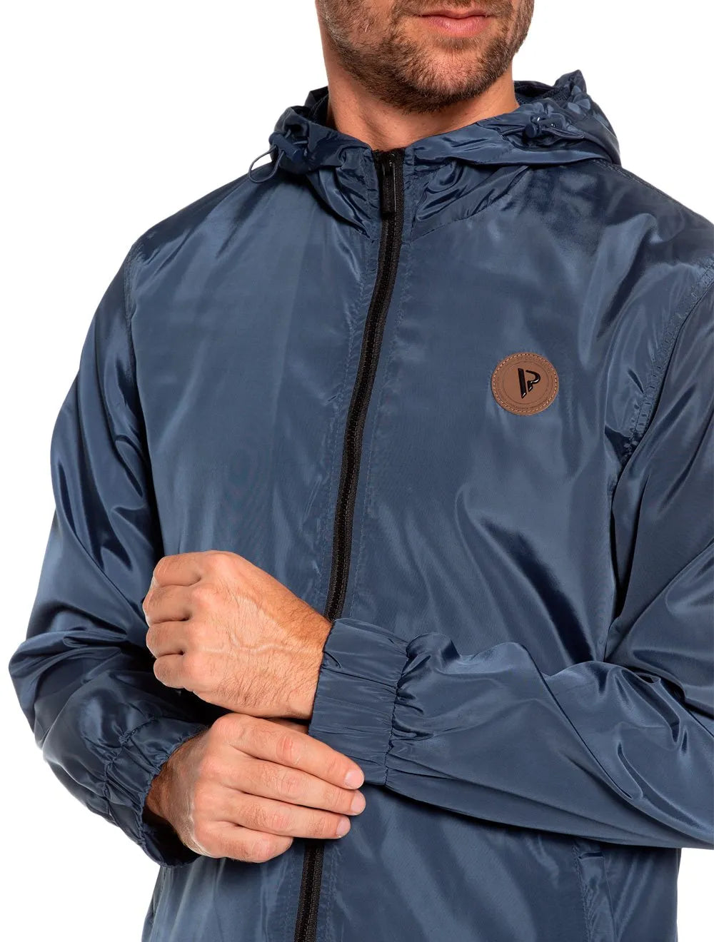 Jaqueta VR Masculina Nylon Tecno Bomber Hoodie Azul Marinho