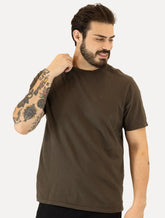 Camiseta Ellus Masculina Cotton Fine Classic Logo Marrom Escuro