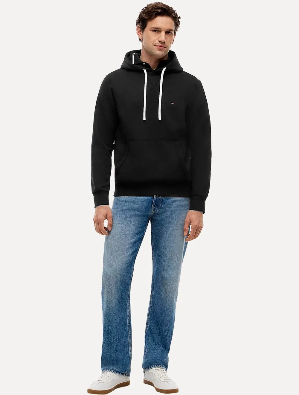 Moletom Tommy Hilfiger Masculino Essential Fleece Hoody Flag Preto