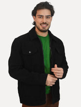 Jaqueta Dixen Masculina Cotelê Canelada Pockets FullZip Preta