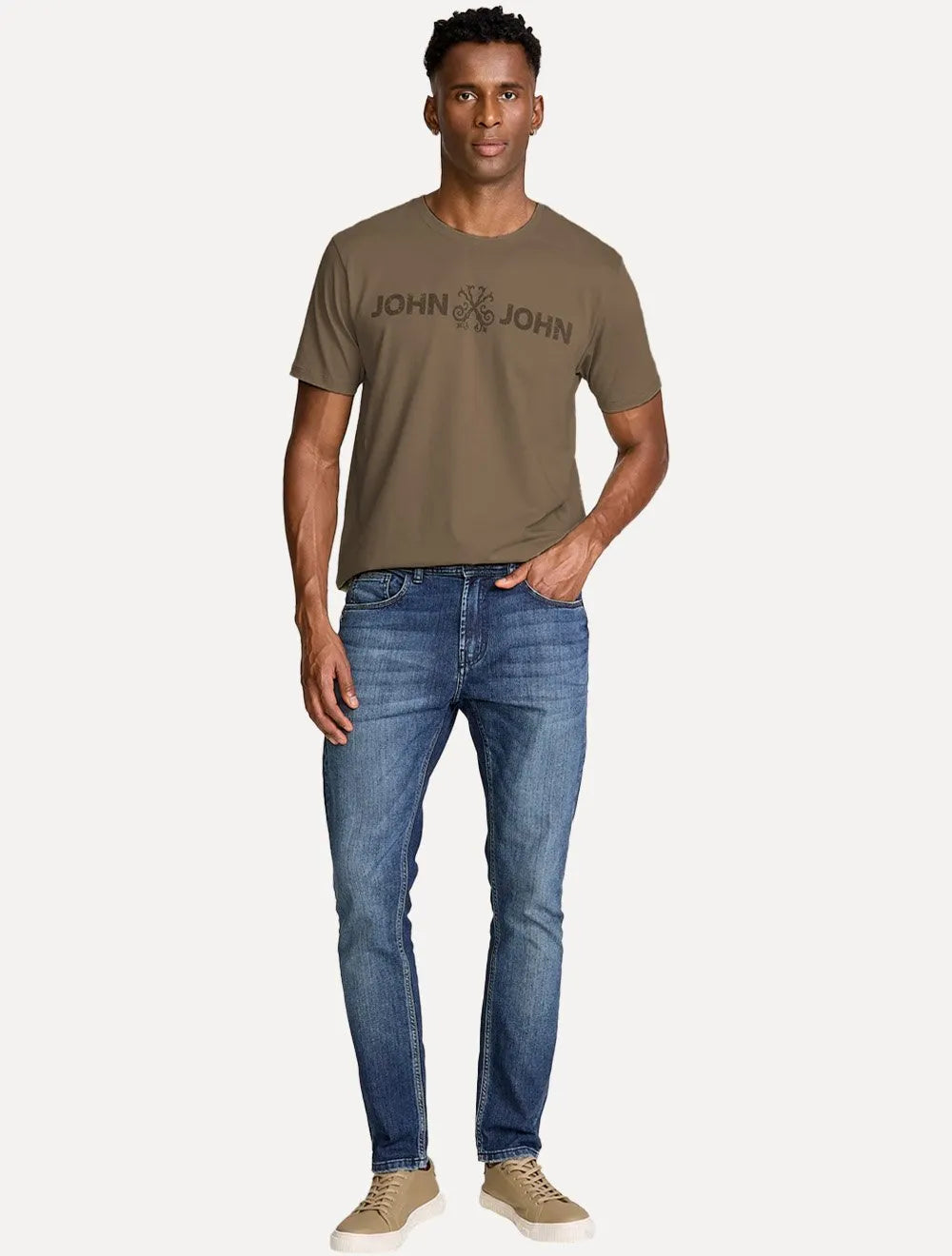 Camiseta John John Masculina Fit Basic Marrom