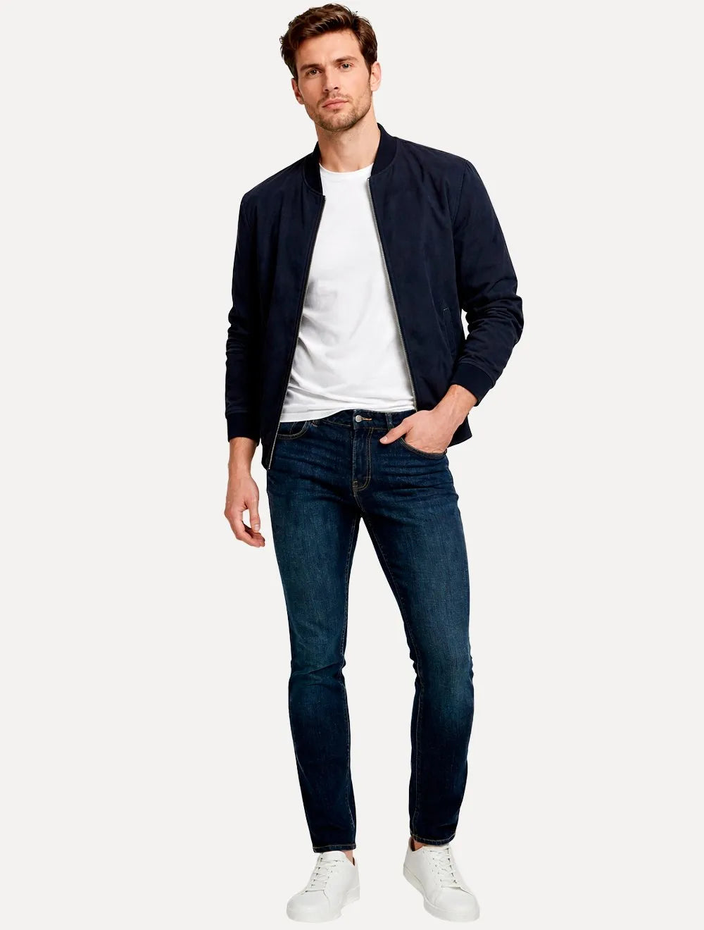 Calça Jeans Armani Exchange Masculina Slim Fit 5 Pockets Azul Escuro