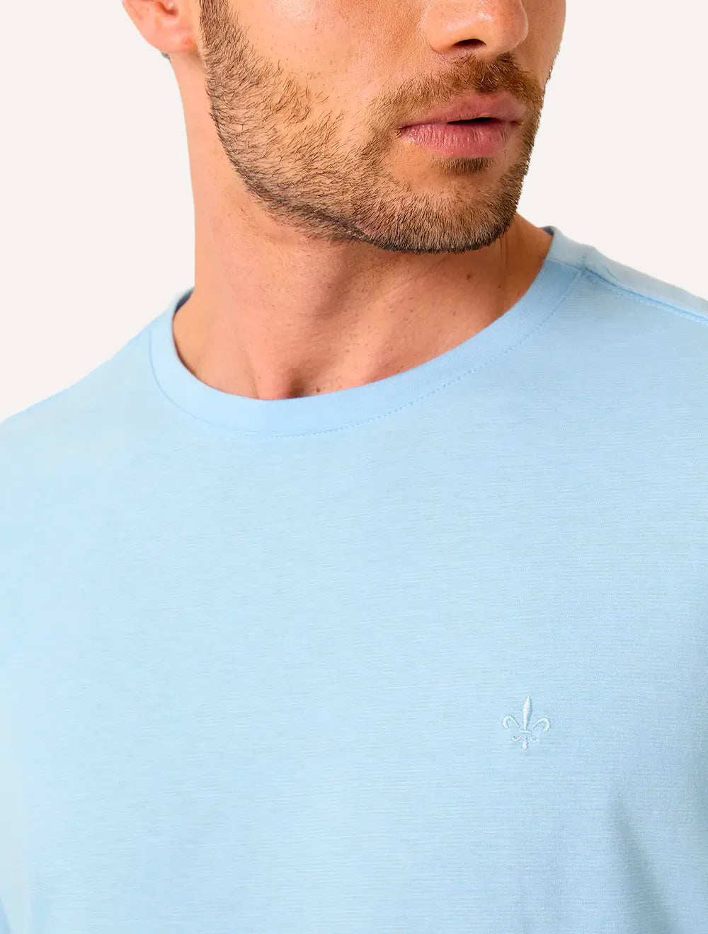 Camiseta Dudalina Masculina Micro Listras Azul Claro