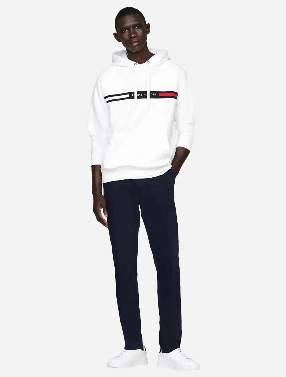 Moletom Tommy Hilfiger Masculino Chest Insert Hoodie Branca
