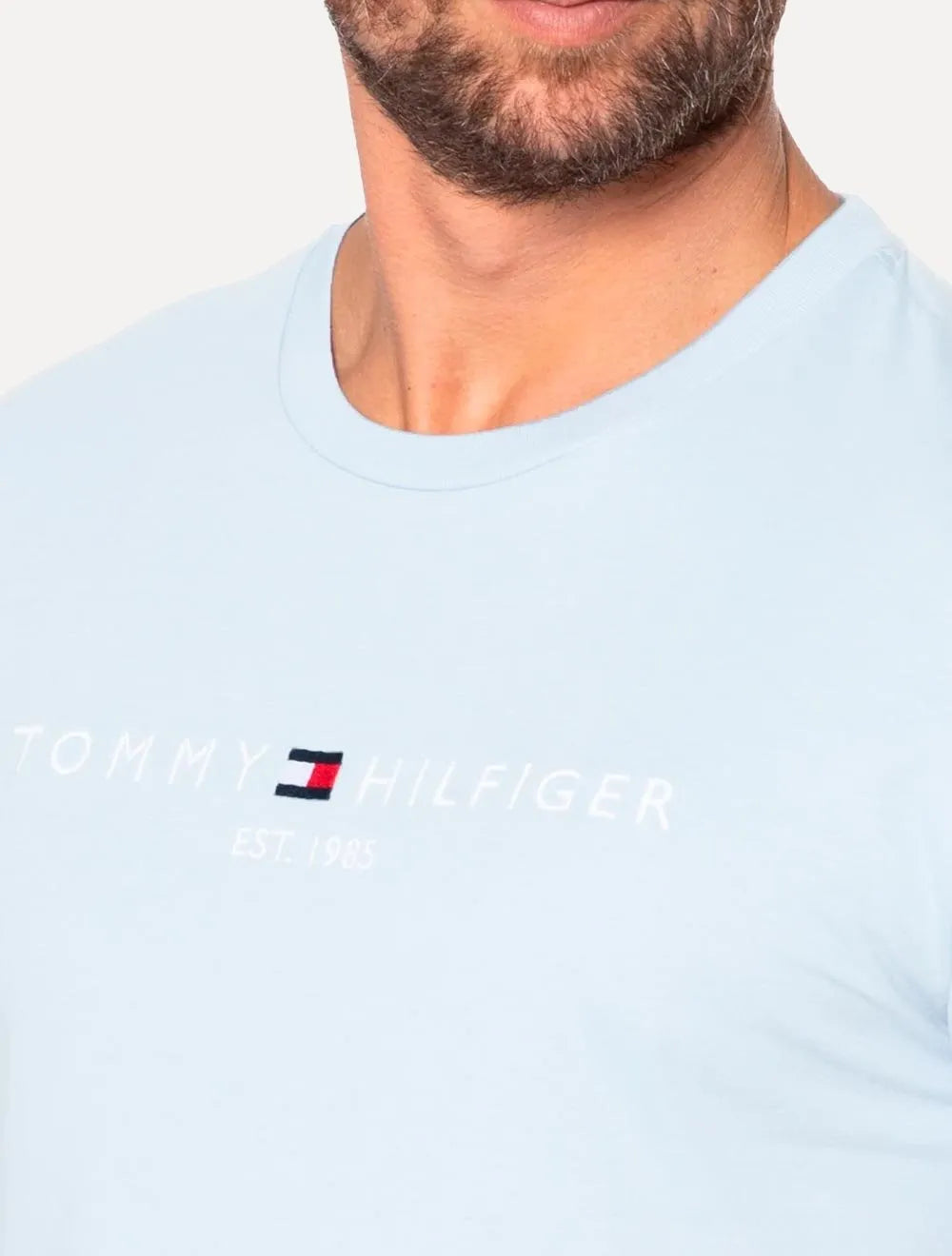 Camiseta Tommy Hilfiger Masculina Core Logo Tee Azul Gelo