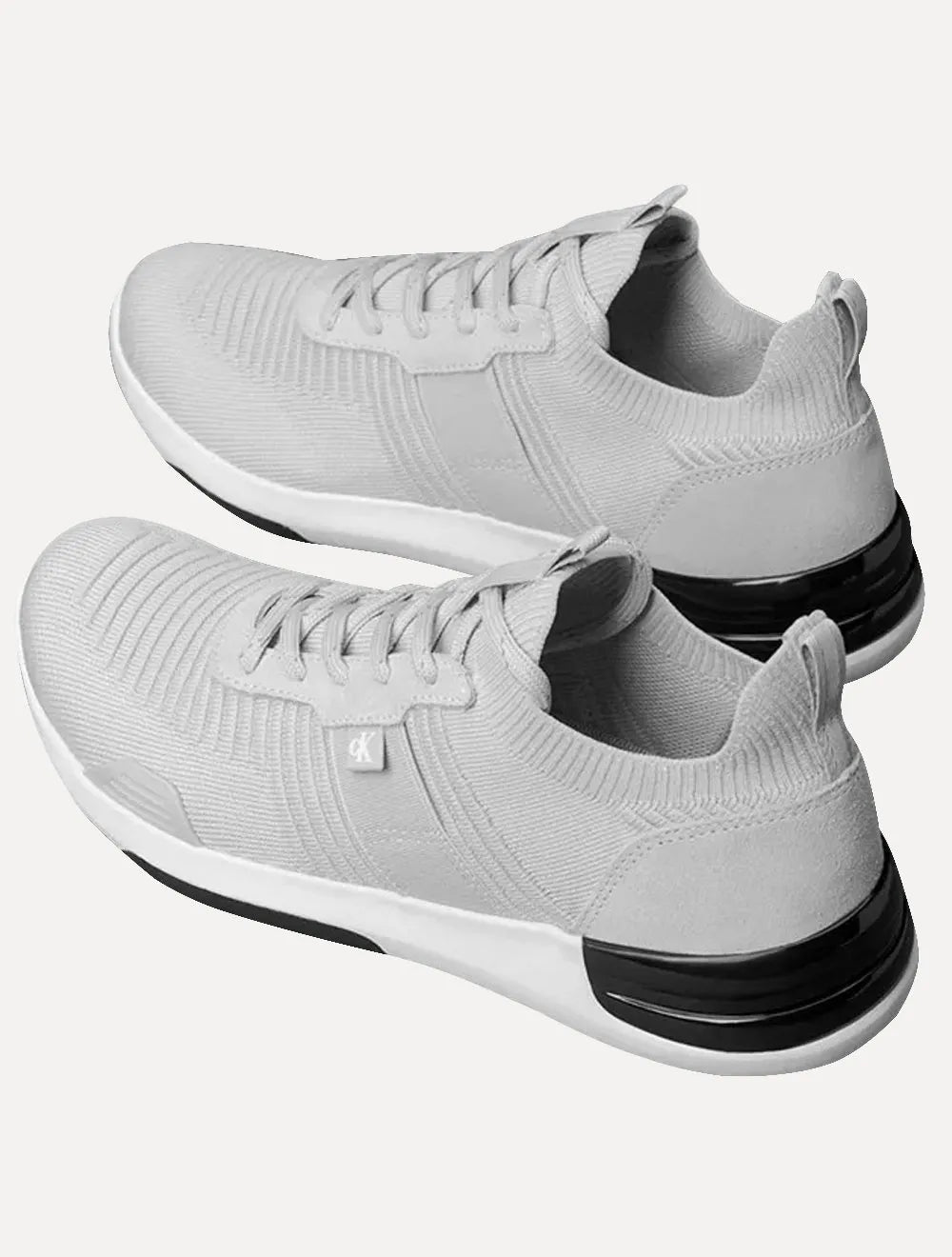 Tênis Calvin Klein Jeans Masculino Baixo Knitt Flexible Cinza Claro