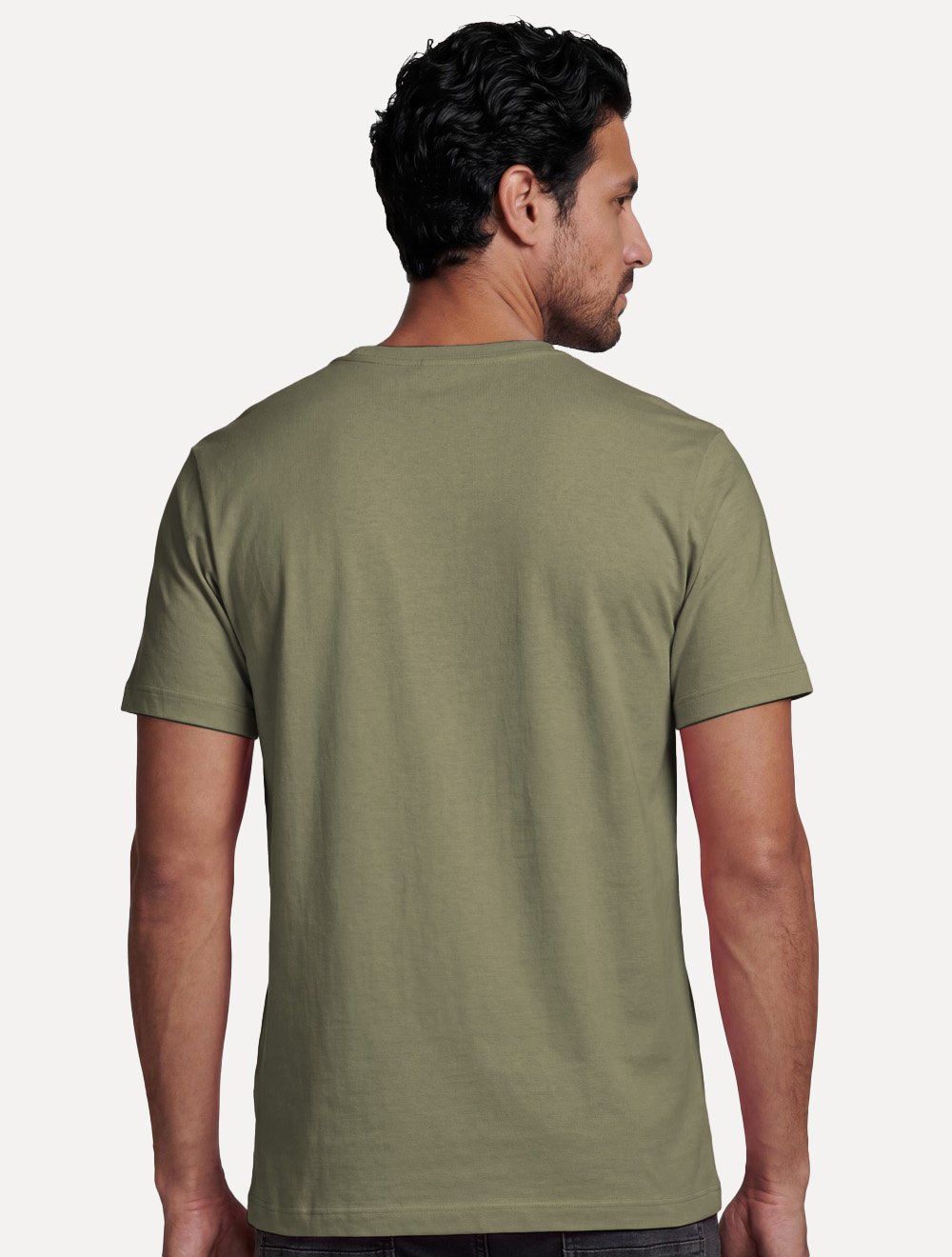 Camiseta Aramis Masculina Basic Lisa Mono Logo Verde Musgo