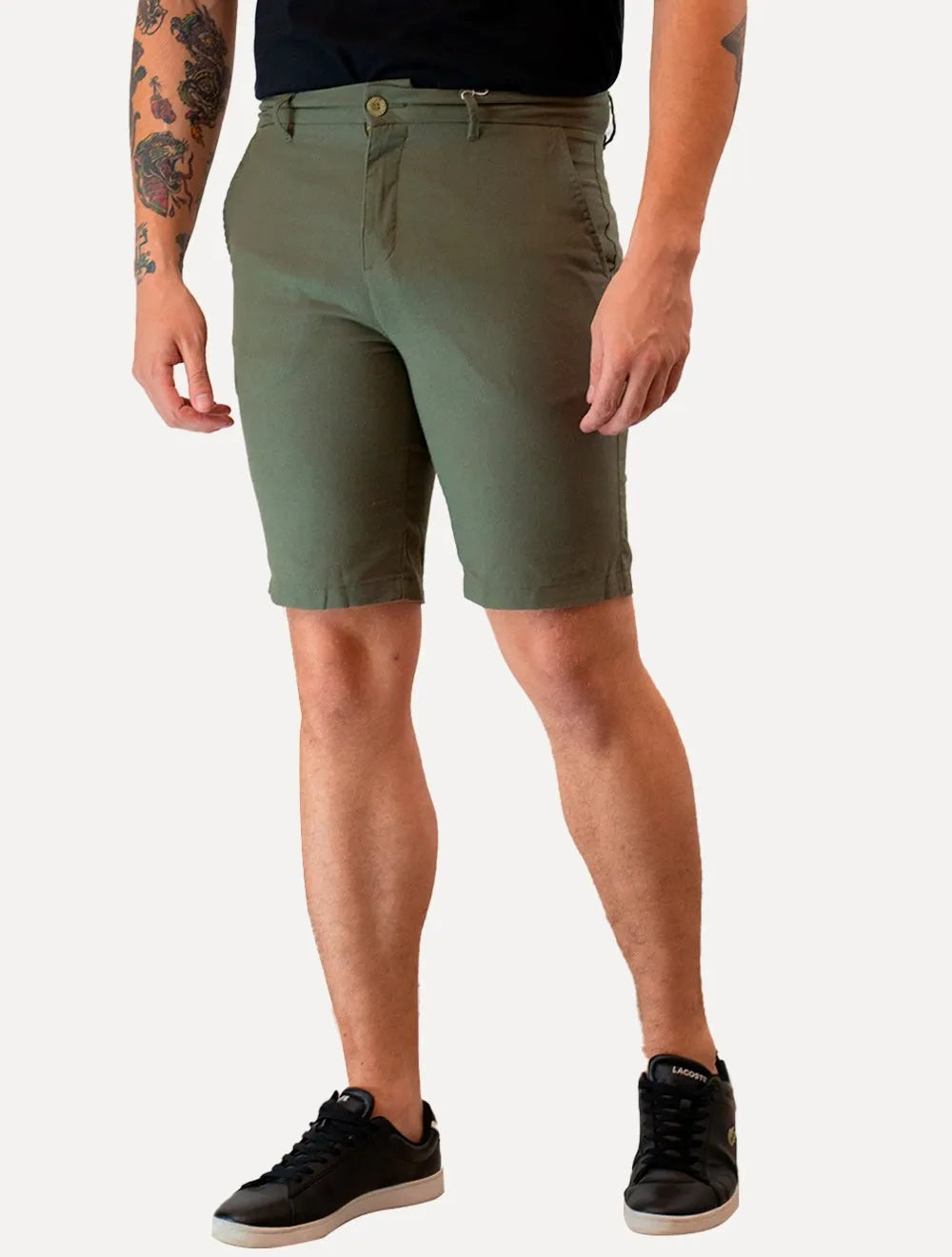 Bermuda Original Penguin Masculina Chino Stretch Linho Verde Escuro