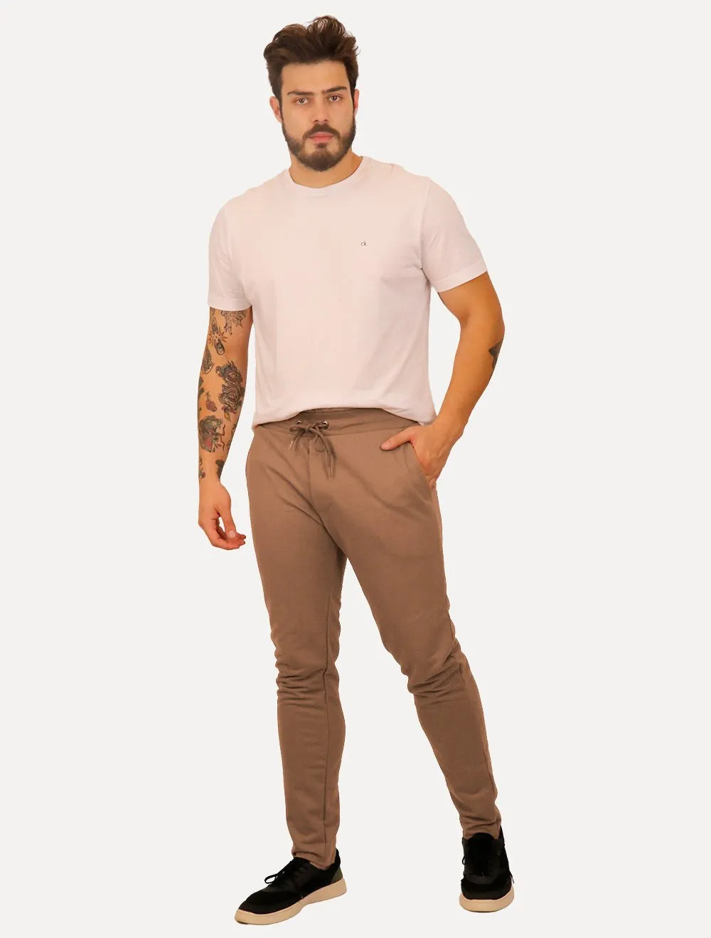 Calça Reserva Masculina Moletom Basica Cáqui Escuro