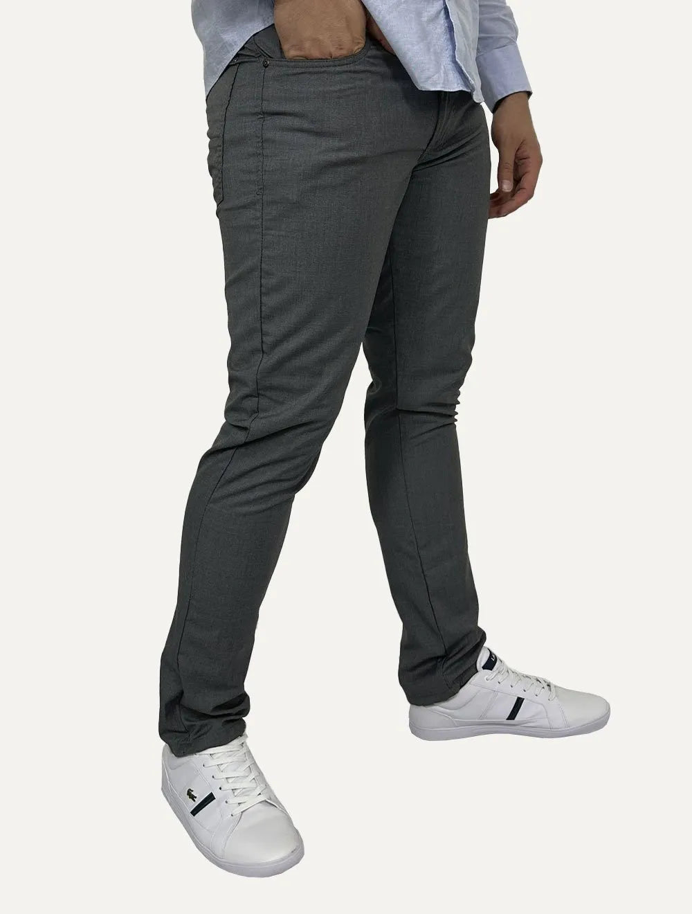 Calça Dudalina Masculina Alfaiataria Slim Viscose Grafite