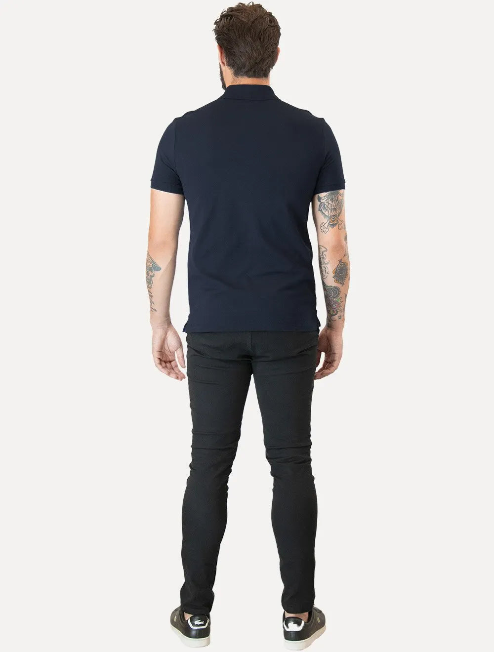 Polo Lacoste Masculina Slim Fit Petit Piquet Azul Marinho