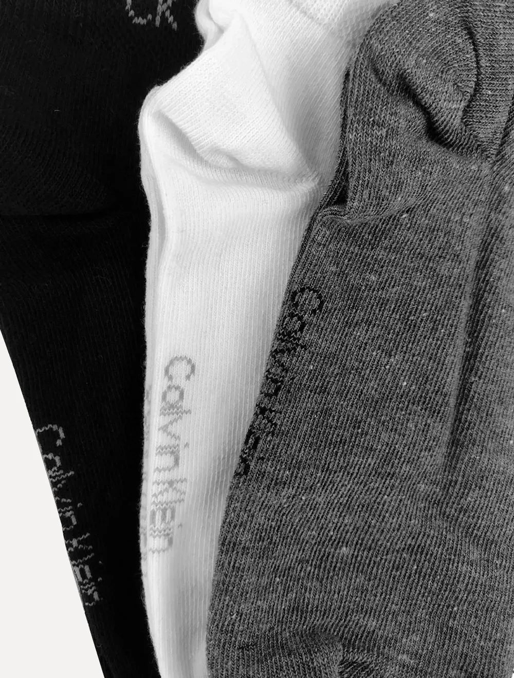 Meia Calvin Klein Cano Curto CK Preta Branca e Cinza Kit 3 Pares