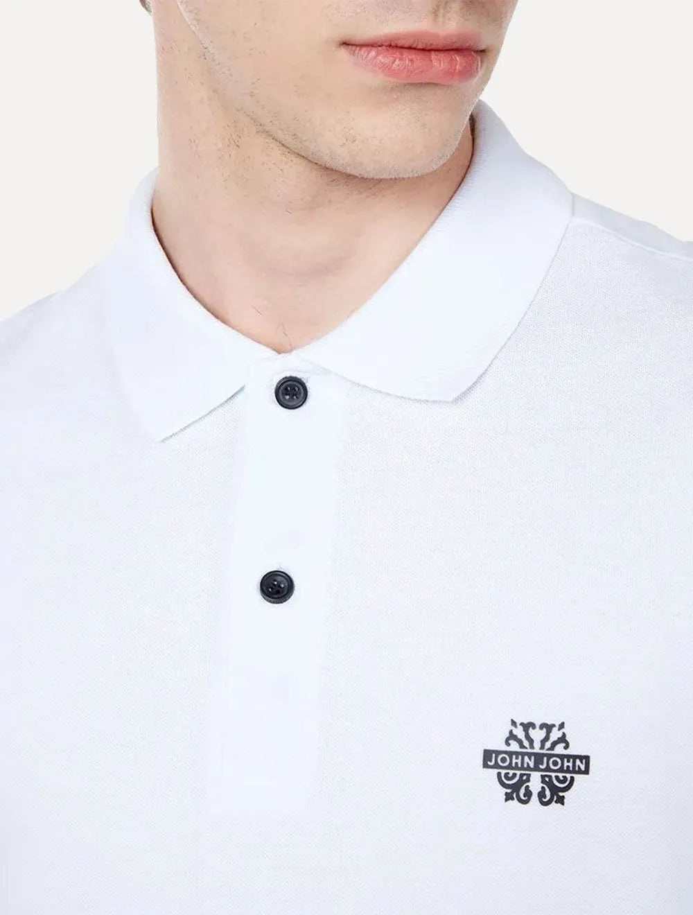 Polo John John Masculina Light Transfer Branca