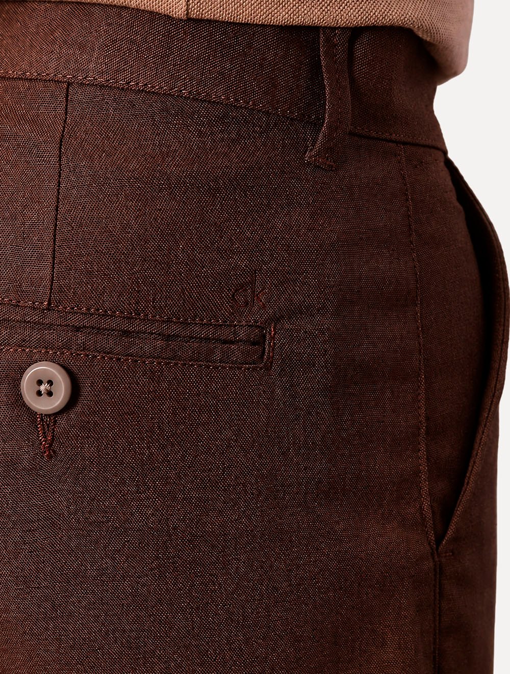 Bermuda Calvin Klein Jeans Masculina Botão 5 Pockets Marrom Escuro