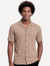 Camisa Aramis Masculina Manga Curta Piquet Bowling Tricot Areia