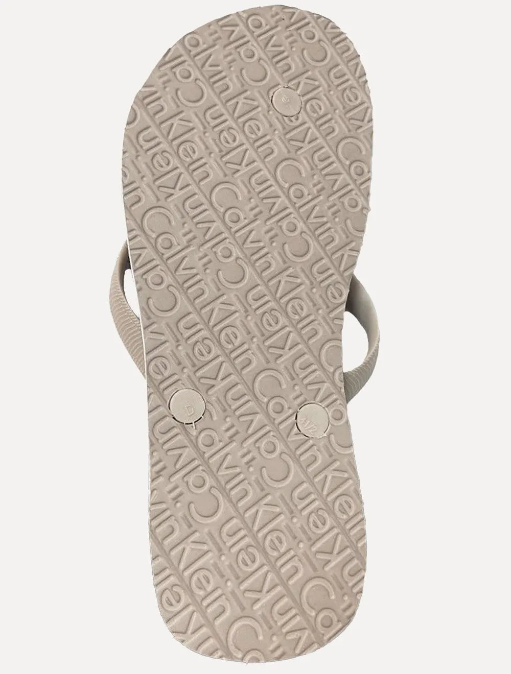 Chinelo Calvin Klein Swimwear Silk Basic Logo Caqui Claro