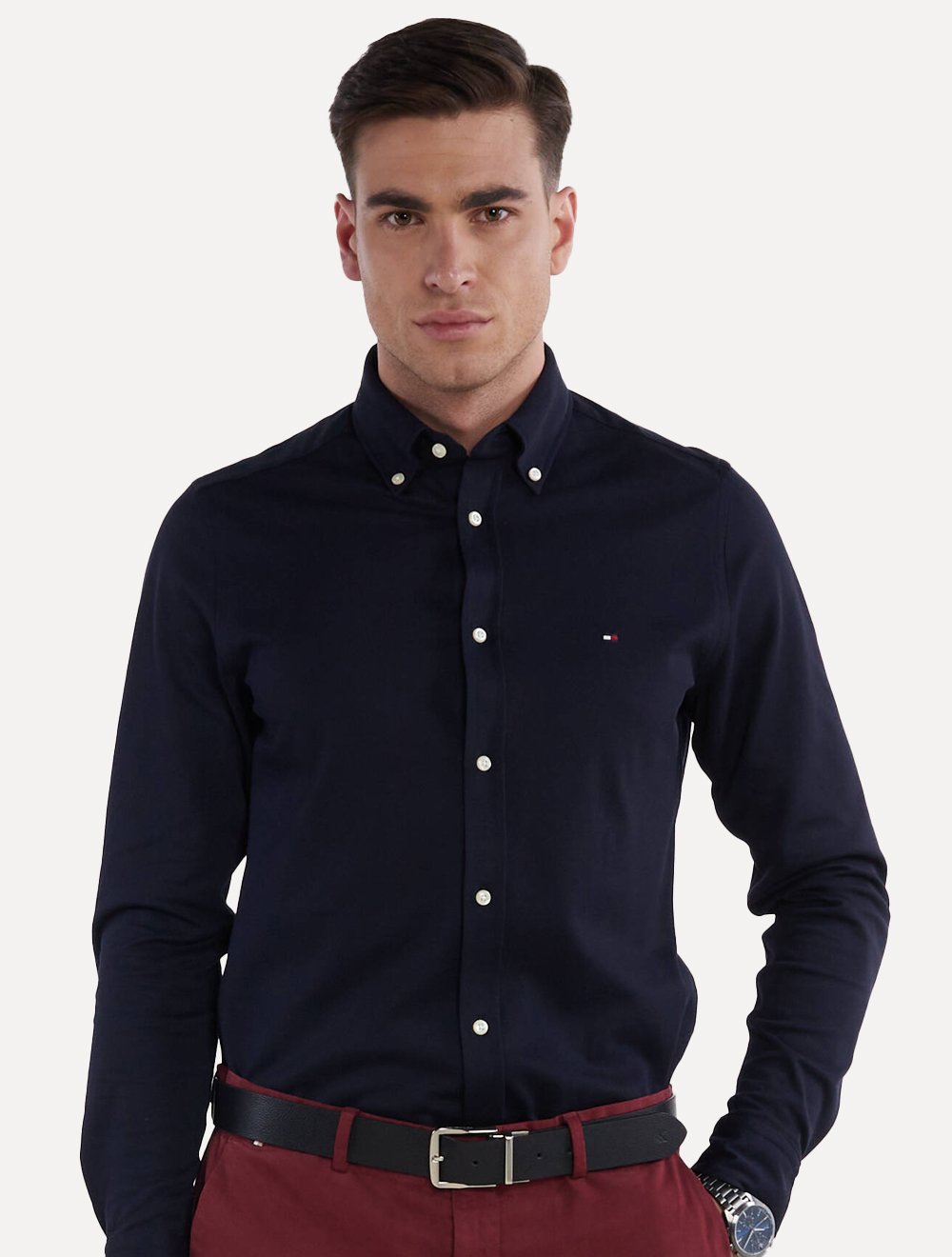 Kit Camisas Masculinas Tommy Hilfiger | Regular Core Oxford Azul Marinho/Branca 2UN