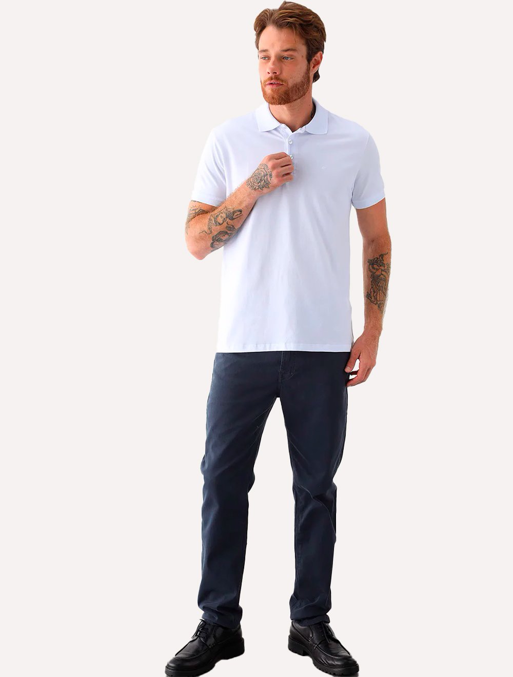 Polo Ellus Masculina Piquet Classic Easa Branca