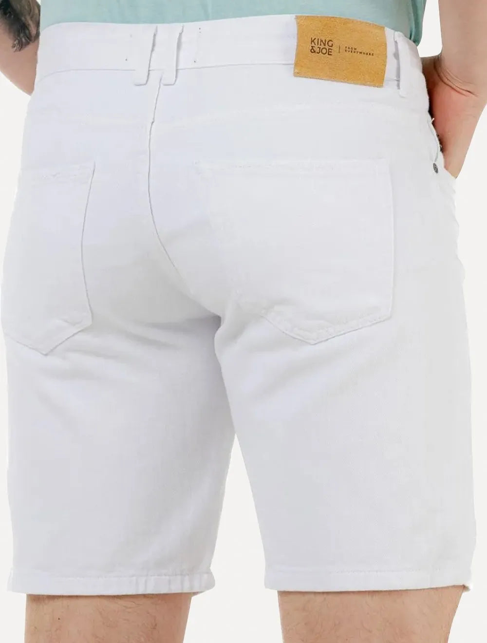 Bermuda King & Joe Masculina Sarja Slim Branca