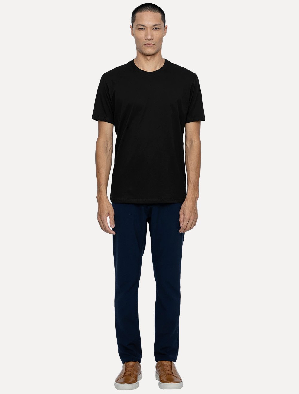 Camiseta K&J Black Masculina Slim Pima Cotton Premium Preta