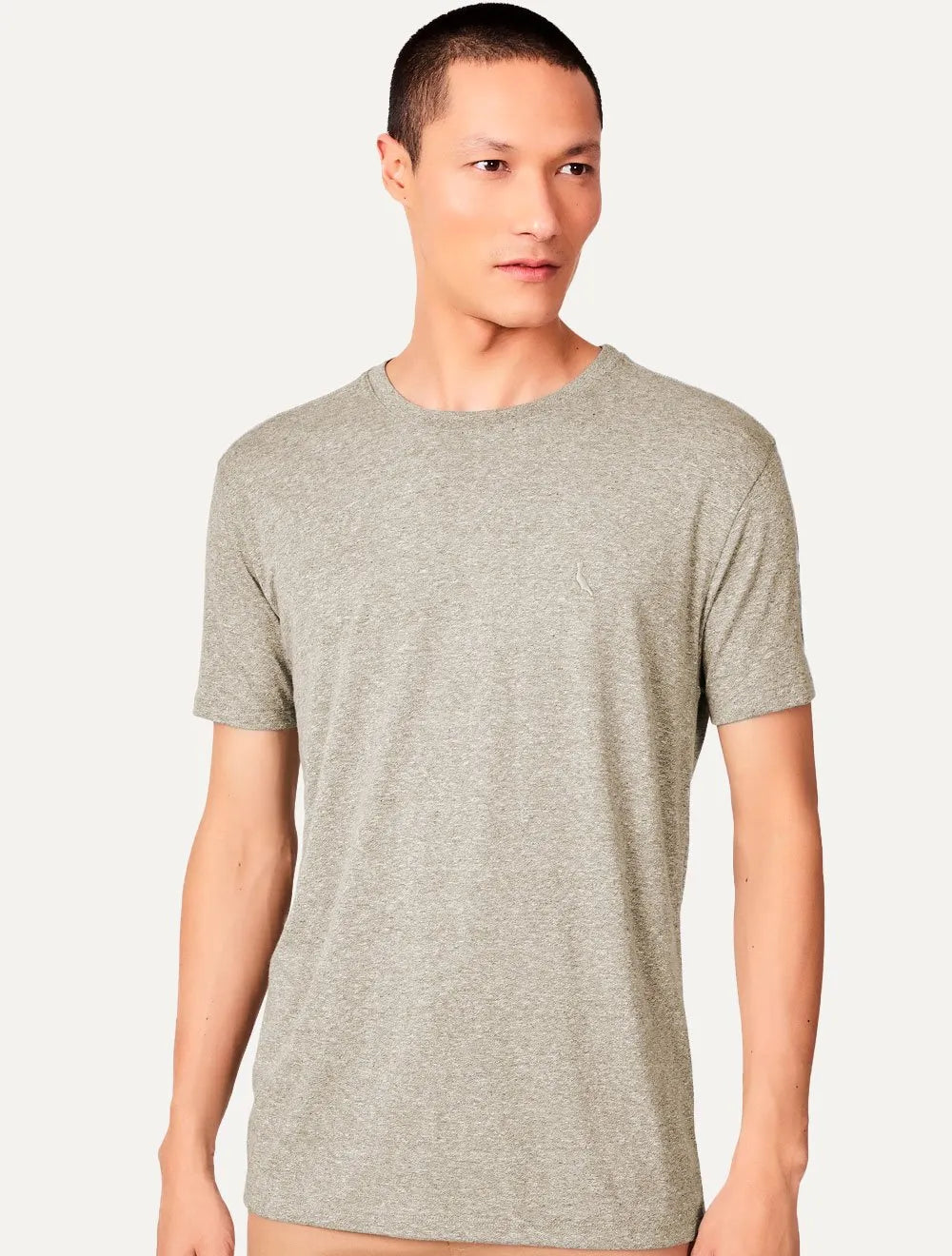 Camiseta Reserva Masculina Slim Malha Pêssego Areia Mescla
