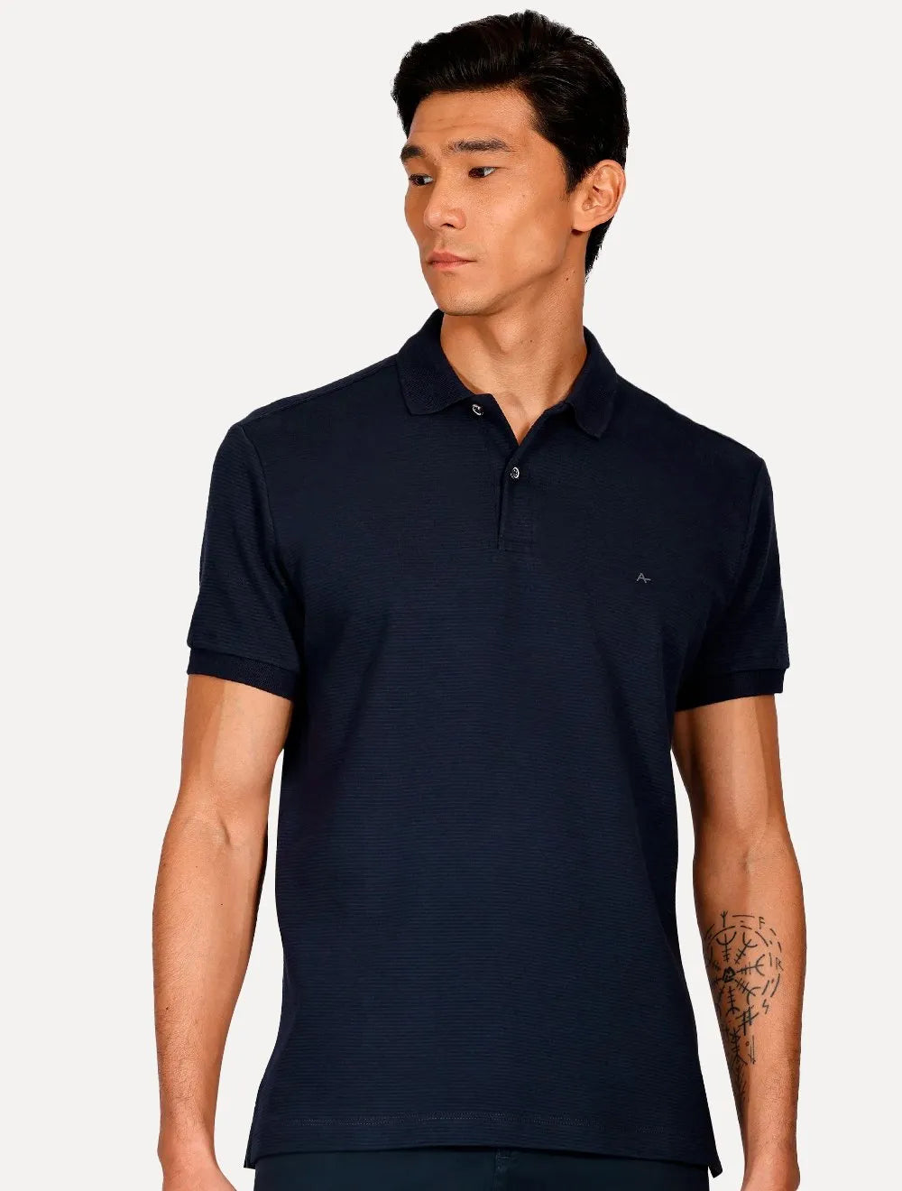 Polo Aramis Masculina Suedine Canelado Azul Marinho