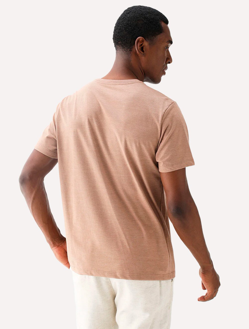 Camiseta Dudalina Masculina Melange Color Marrom Claro Mescla